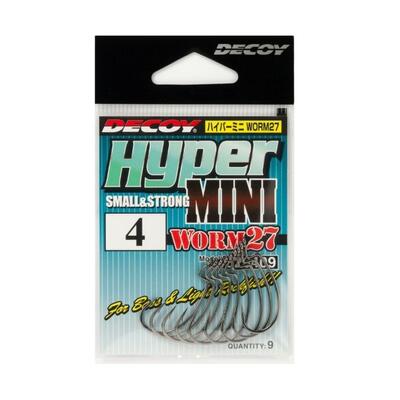 Carlige Offset Decoy 27 Worm Hyper Mini, 9buc/plic Nr.4