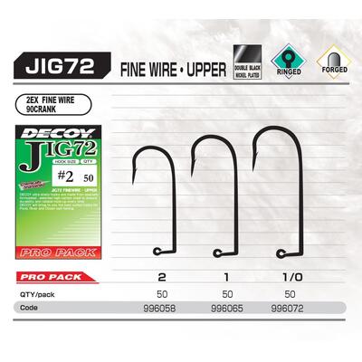 Carlige Offset Decoy Pro Pack JIG 72 Upper Fine Wire, 50buc/plic Nr.2