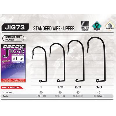 Carlige Offset Decoy Pro Pack JIG 73 Upper Standard Wire, 40buc/plic Nr.3/0