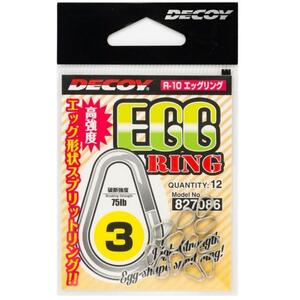 Inele Despicate Decoy R-10 EGG Ring Silver, 12buc/plic Nr.2 50lbs