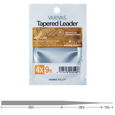 Fly Leader Varivas Tapered Airs 9ft 6X