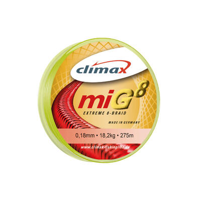 Fir textil Climax MIG8 Extreme 8-Braid Fluo Yellow 0.12mm/9.5kg/135m