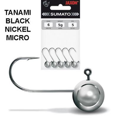 Jig Jaxon Tanami Micro Black Nickel, carlig nr 8, 3g