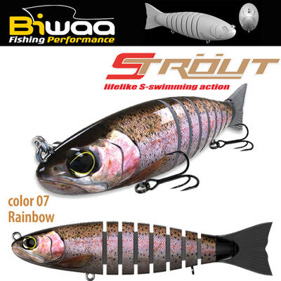 Swimbait Biwaa Strout 16cm/52g, culoare Rainbow
