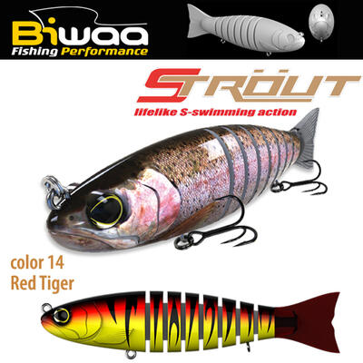 Swimbait Biwaa Strout 14cm/29g, culoare Red Tiger