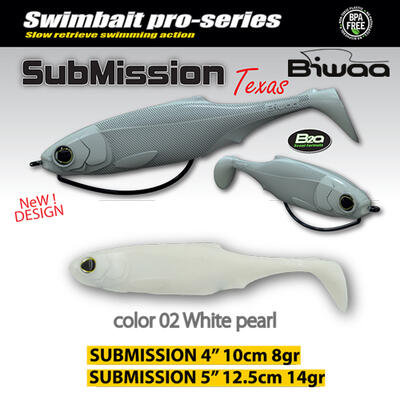 Shad Biwaa Submission 10cm, culoare Pearl White
